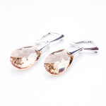 Silver 925 earrings with Swarovski crystals Almonds 22mm Golden Shadow