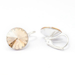 Silver 925 earrings with Swarovski Rivoli 12mm Golden Shadow crystals