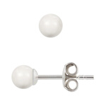 Kolczyki srebrne 925 z perłami Swarovski 4mm White / Białe Perły