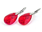 Silver 925 Earrings with Swarovski Crystals Almond 22mm Light Siam AB