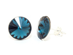 Srebrne 925 Kolczyki z kryształami Swarovski Rivoli 12mm Montana