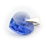 925 silver pendant with Swarovski crystals Heart 10mm Tanzanite