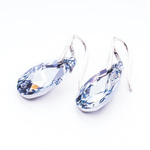 Silver 925 earrings with Swarovski crystals Almonds 22mm Crystal CAL