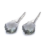 Silver 925 Swarovski Baroque 22mm Black Diamond Earrings
