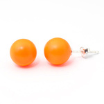 925 Silver Earrings with Swarovski Elements 10mm Neon Orange Pearls