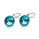 Silver 925 earrings with Swarovski Rivoli 8mm Light Turquoise crystals