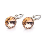 Silver 925 earrings with Swarovski Rivoli 8mm Light Peach crystals