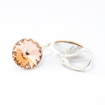 Silver 925 earrings with Swarovski Rivoli 12mm Light Peach crystals