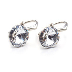 Sterling silver 925 earrings with Swarovski Rivoli 8mm Crystal