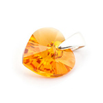 925 silver pendant with Swarovski crystals Heart 10mm Topaz