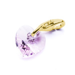 Charms pendant for bracelet silver 925 gold plated with Swarovski crystals Heart 10mm Violet