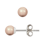 Kolczyki srebrne 925 z perłami Swarovski 4mm Rose Gold
