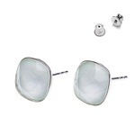 925 Silver Earrings with Swarovski Square 10mm White Crystals