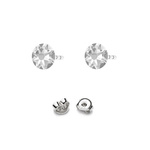 925 Silver Earrings with Swarovski Rose 4.5mm Crystal