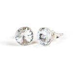 925 Silver Earrings with Swarovski Rivoli 8mm Crystal