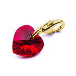 Charms pendant for bracelet silver 925 gold plated with Swarovski crystals Heart 10mm Siam AB