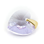 Sterling silver 925 gold plated pendant with Swarovski crystals Heart 14mm Violet