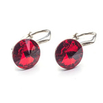 925 silver earrings with Swarovski Rivoli 8mm Siam crystals