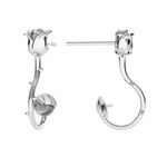 925 silver pins - rose base for Swarovski pearls 5818 8mm #EL-002