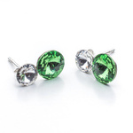 Sterling Silver 925 Earrings with Swarovski Crystals Rivoli 6/8mm Crystal + Peridot