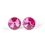 925 Silver Earrings with Swarovski Rivoli 6mm Rose Crystals