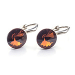 925 Silver Earrings with Swarovski Rivoli 8mm Smoked Topaz Crystals