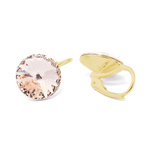 Gold plated 925 silver earrings with Swarovski Rivoli 12mm Silk crystals