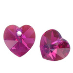 Swarovski 6228 Serce Heart 10mm Fuchsia AB