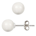 925 silver earrings with Swarovski pearls 10mm White / White Pearls