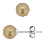 Kolczyki srebrne 925 z perłami Swarovski 8mm Vintage Gold