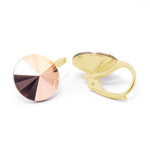Earrings gilded 925 silver with Swarovski Rivoli 12mm Rose Gold crystals
