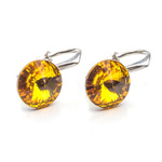 Silver 925 earrings with Swarovski Rivoli 8mm Sunflower crystals
