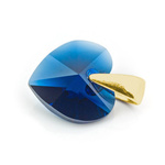 Sterling silver 925 gold plated pendant with Swarovski crystals Heart 10mm Dark Indigo
