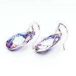 Silver 925 earrings with Swarovski crystals Almond 22mm Vitrail Light
