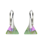 Silver 925 Swarovski Triangle 12mm Paradise Shine Earrings