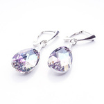 Silver 925 earrings with Swarovski crystals Almond 22mm Vitrail Light