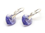 Silver 925 Earrings with Swarovski Crystals Hearts 10mm Tanzanite