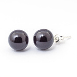 925 Silver Earrings with Swarovski Elements 10mm Mystic Black Pearls