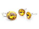 925 silver set of earrings + pendant with Swarovski Rivoli 8/12mm Sunflower crystals