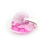 925 silver pendant with Swarovski crystals Heart 10mm Rose
