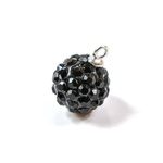 Pendant 925 silver DiscoBall Shamballa Ball 10mm Jet