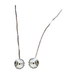 Silver Long Earrings with Swarovski Rivoli 8mm Crystal