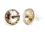 Srebrne 925 Kolczyki z kryształami Swarovski Rivoli 12mm Light Colorado Topaz
