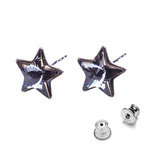 925 Silver Earrings with Swarovski Crystals 10mm Silver Night Stars