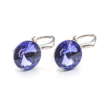 Silver 925 earrings with Swarovski Rivoli 8mm Tanzanite crystals