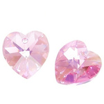 Swarovski 6228 Serce Heart 14mm Light Rose AB