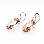 Silver 925 earrings with Swarovski crystals Almonds 22mm Golden Shadow