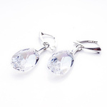 Silver 925 earrings with Swarovski crystals Almond 22mm Moonlight