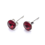 925 Silver Earrings with Swarovski Rivoli 6mm Siam Crystals