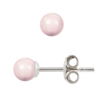 Kolczyki srebrne 925 z perłami Swarovski 4mm Rosaline